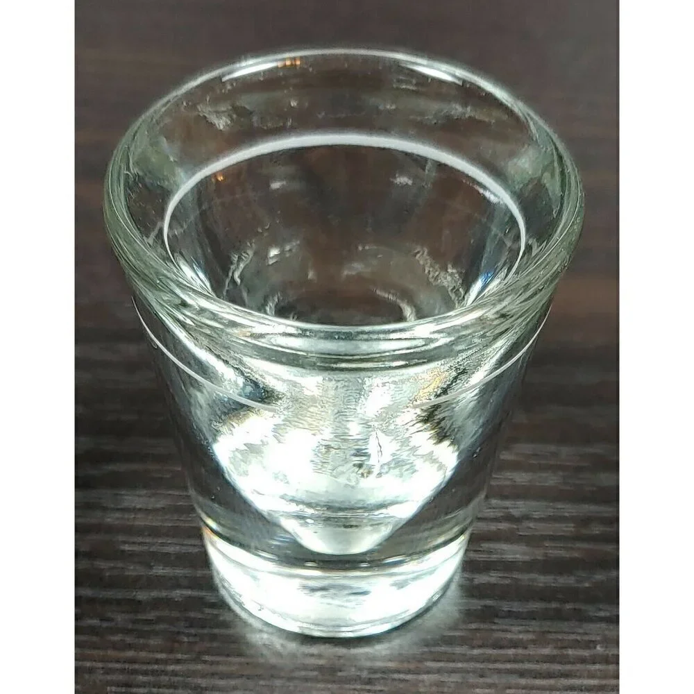 Vintage Heavy Glass Bottom Small Tequila Vodka Drinkware And Barware Shot Glass